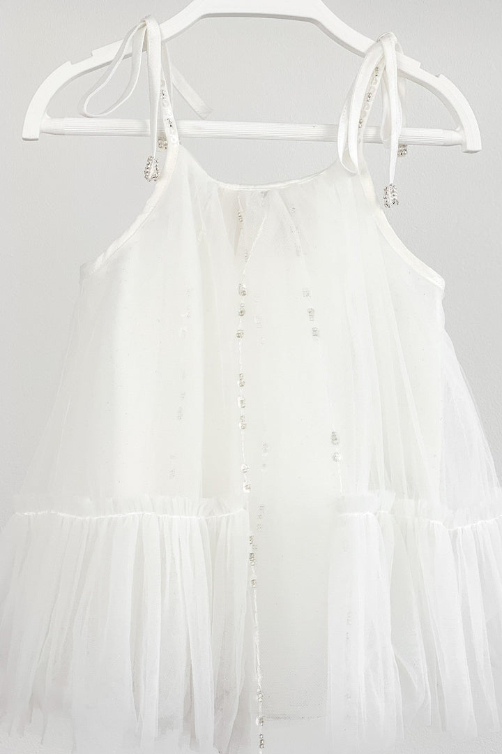 Luna Luna "Cici" White Beaded Tulle Dress - Millie and John