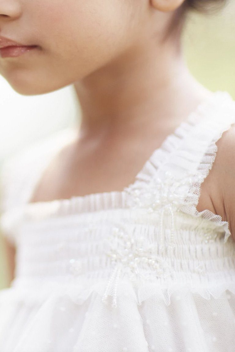 Luna Luna "Pippy" White Plumeti Dot Fairy Wing Dress - Millie and John