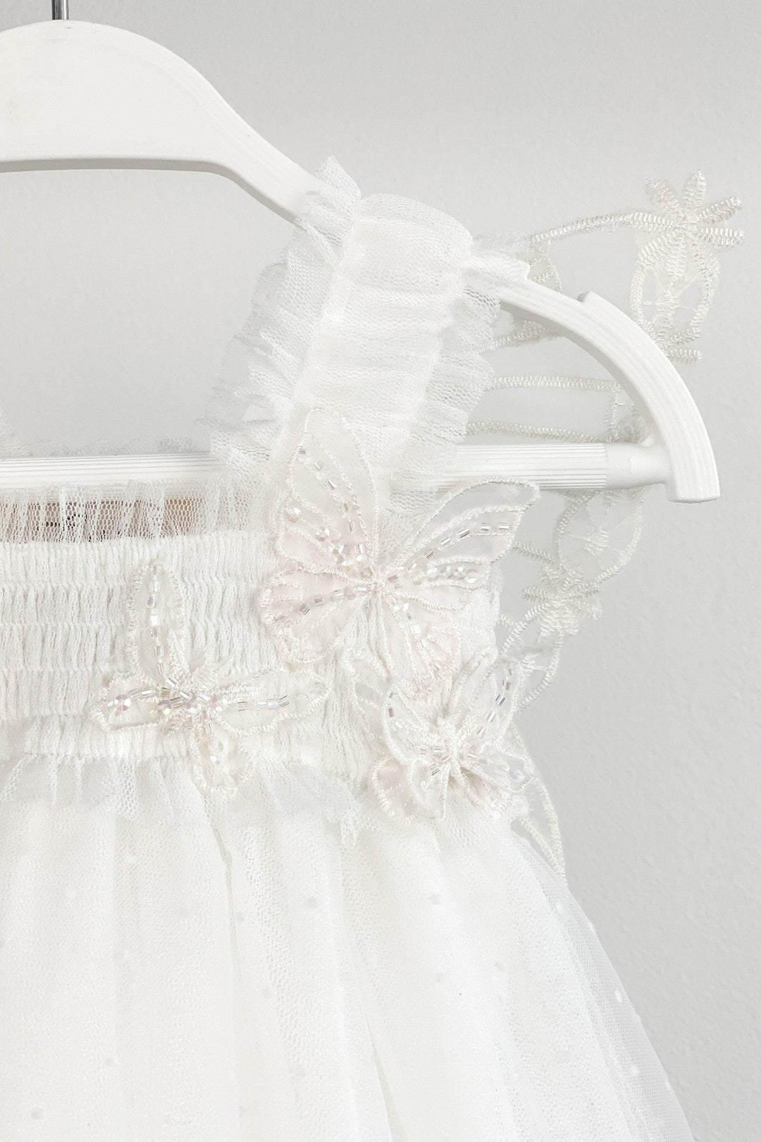 Luna Luna "Pippy" White Plumeti Dot Fairy Wing Dress - Millie and John