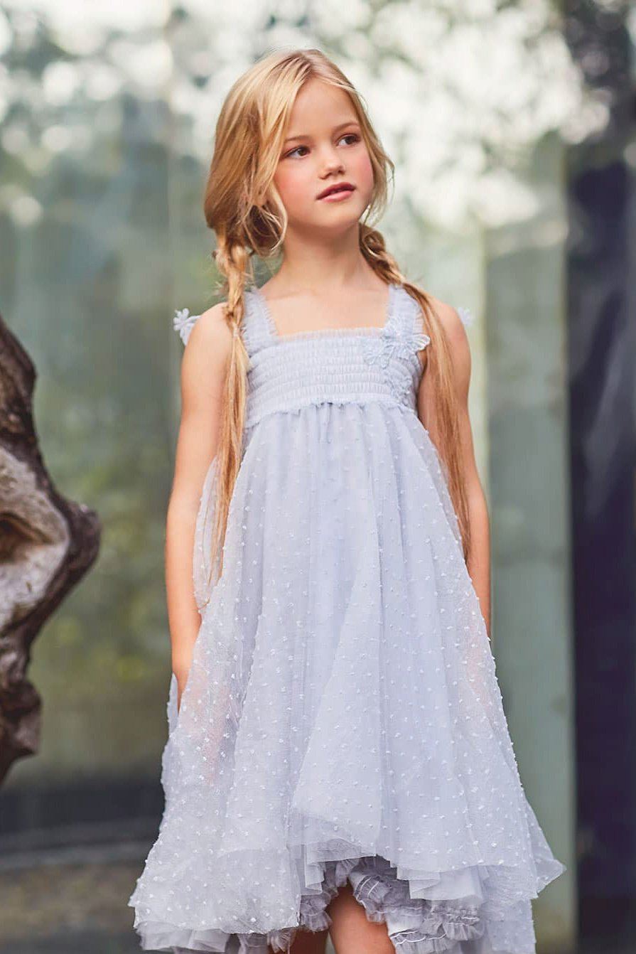 Luna Luna "Stormi" Grey Plumeti Dot Fairy Wing Dress - Millie and John