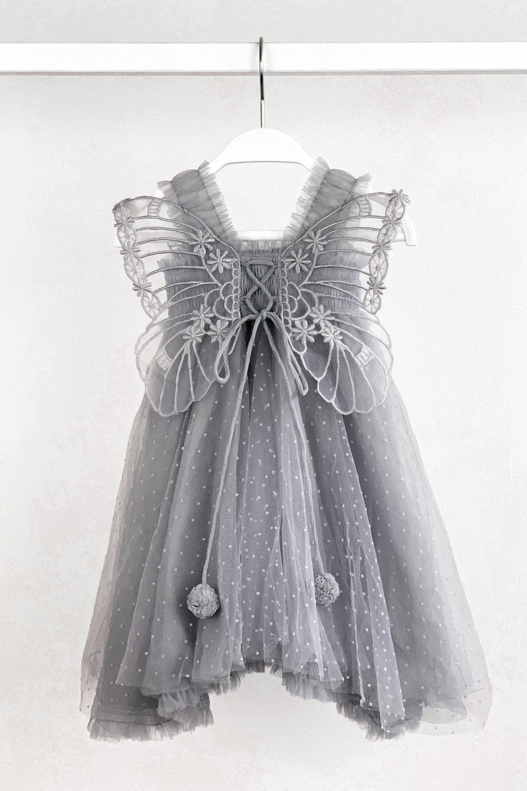 Luna Luna "Stormi" Grey Plumeti Dot Fairy Wing Dress - Millie and John