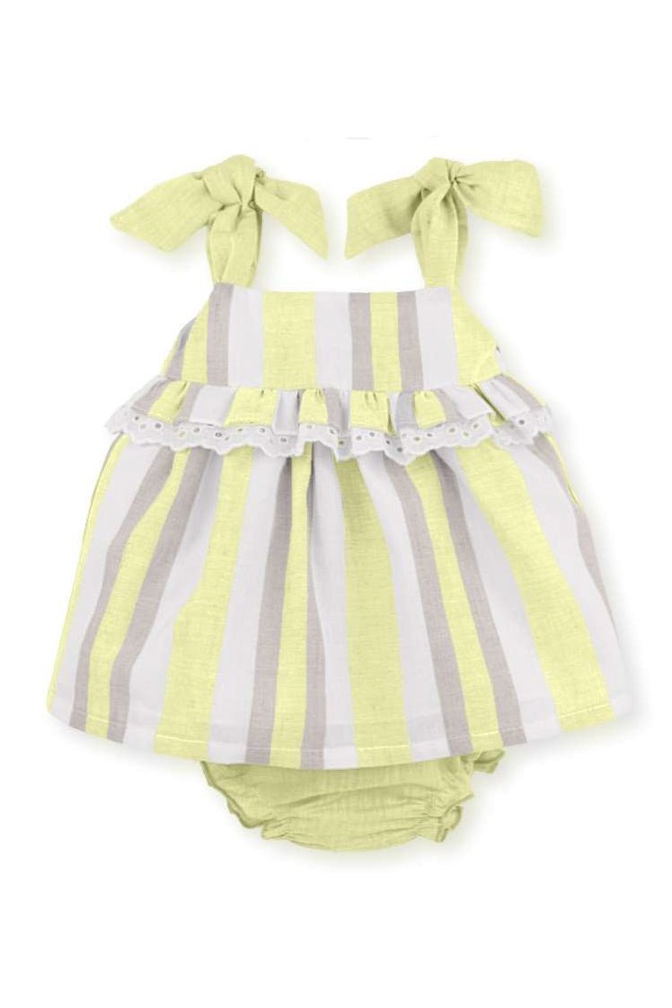 Mac Ilusión "Alessia" Striped Linen Dress & Bloomers - Millie and John