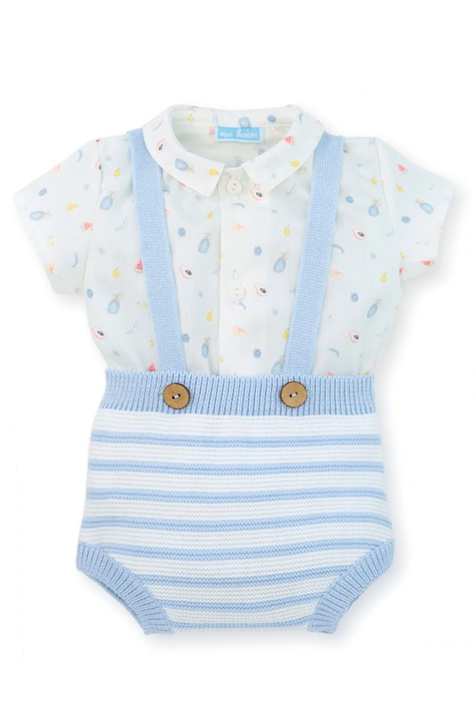 Mac Ilusión "Cassius" Fruit Print Shirt & Striped Jam Pants - Millie and John