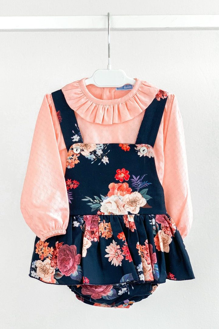 Mac Ilusión "Darcie" Blouse & Floral Tutu Dungaree Romper - Millie and John