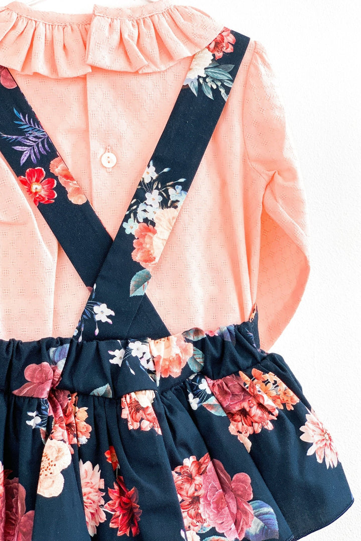 Mac Ilusión "Darcie" Blouse & Floral Tutu Dungaree Romper - Millie and John