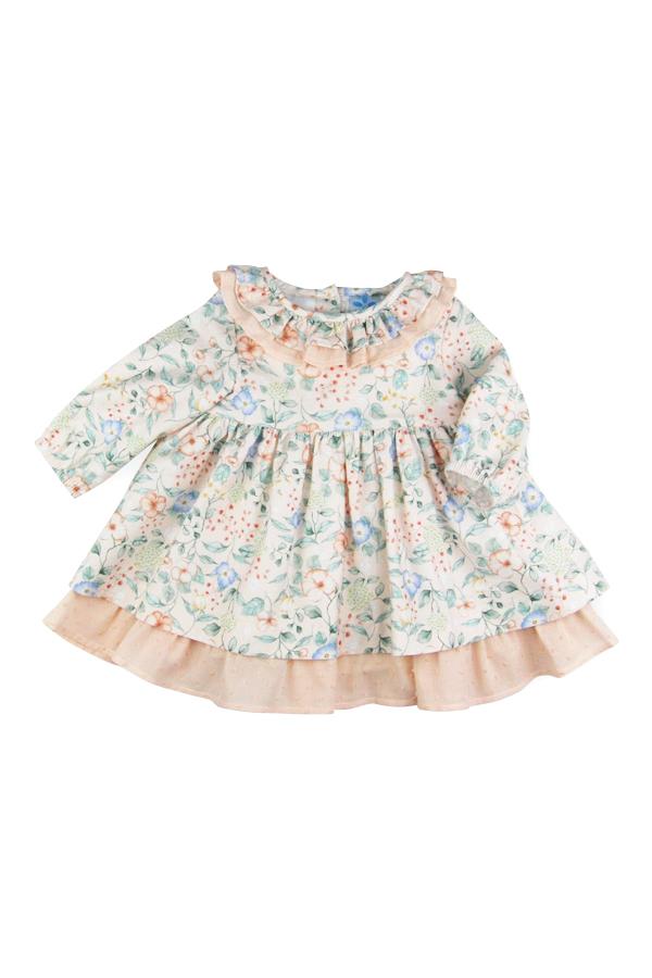 Sardon "Marisol" Peach Floral Dress | Millie and John