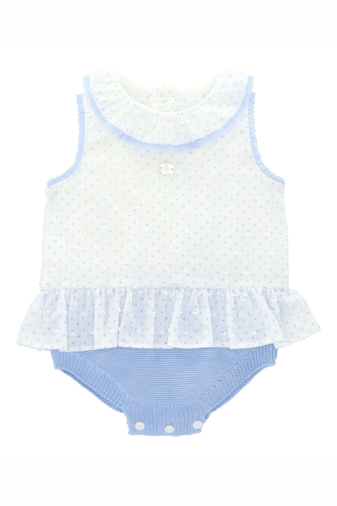 Martín Aranda "Adira" Blue Polka Dot Tutu Romper - Millie and John