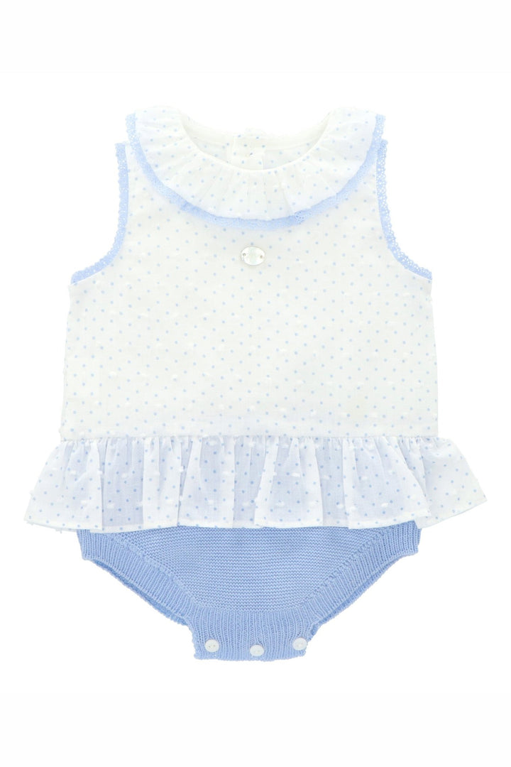 Martín Aranda "Adira" Blue Polka Dot Tutu Romper - Millie and John