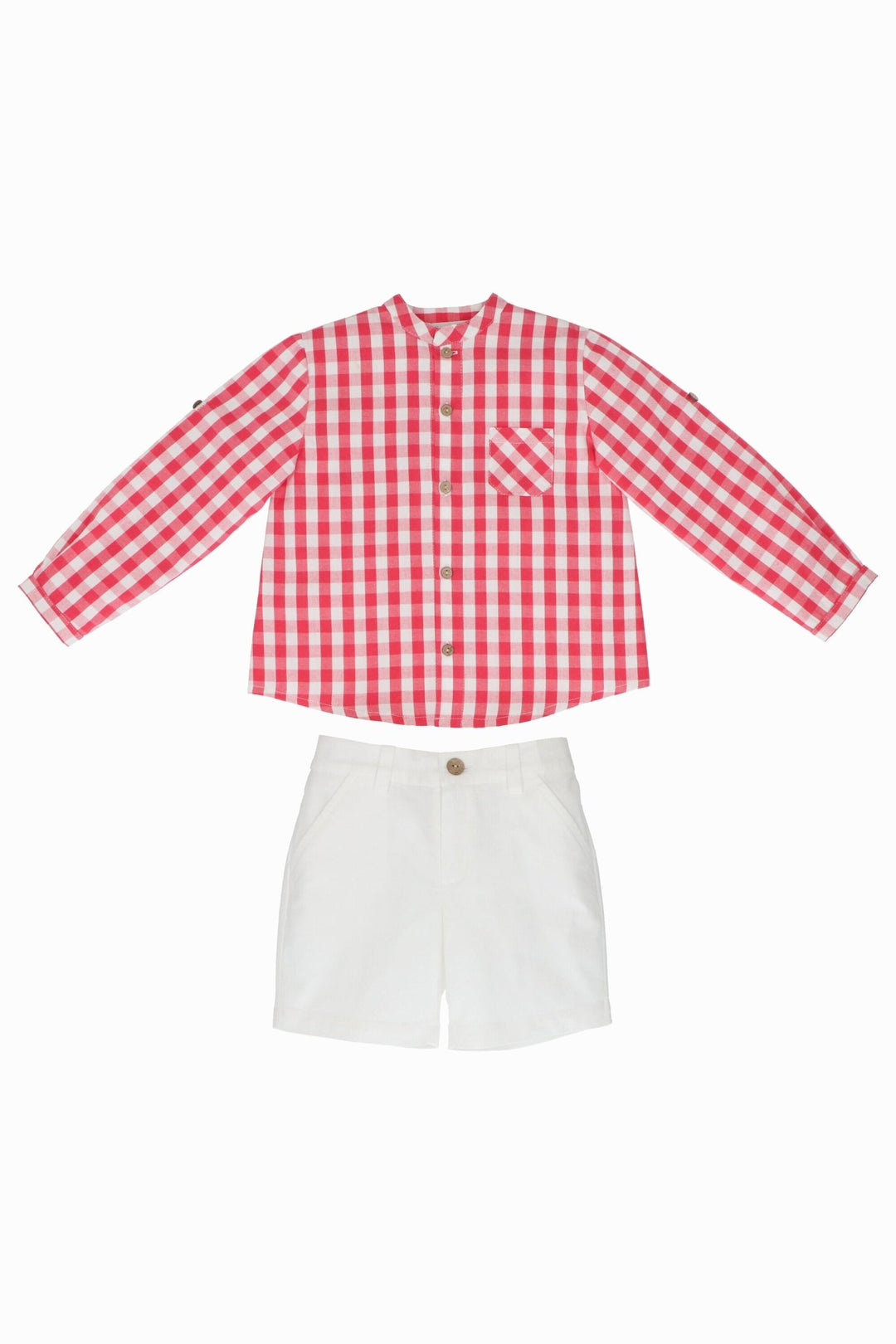 Martín Aranda "Fergus" Red Gingham Shirt & Shorts - Millie and John