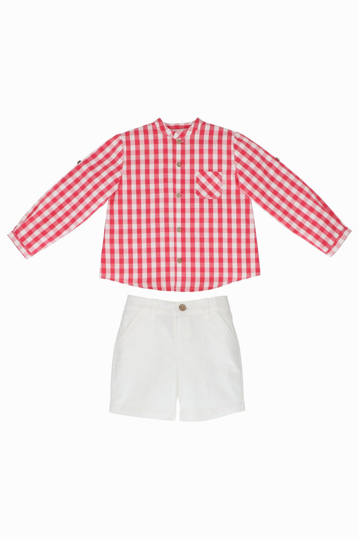 Martín Aranda "Fergus" Red Gingham Shirt & Shorts - Millie and John