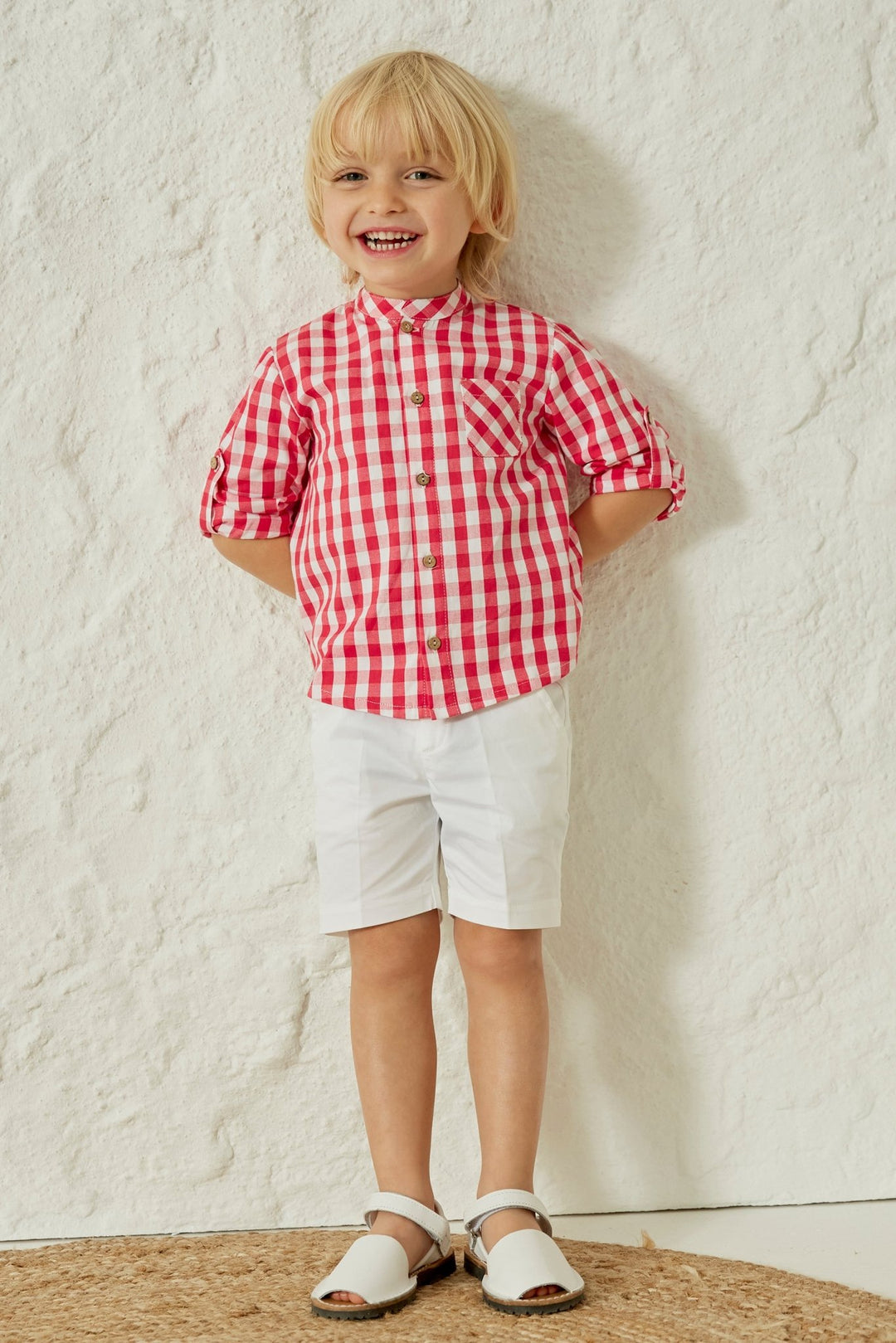Martín Aranda "Fergus" Red Gingham Shirt & Shorts - Millie and John