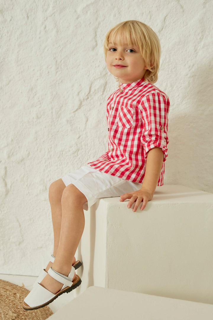 Martín Aranda "Fergus" Red Gingham Shirt & Shorts - Millie and John