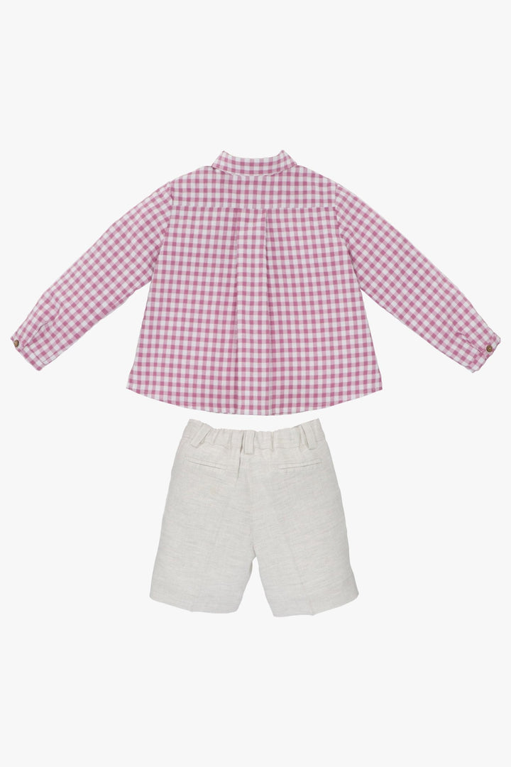 Martín Aranda "Murray" Orchid Purple Gingham Shirt & Shorts - Millie and John