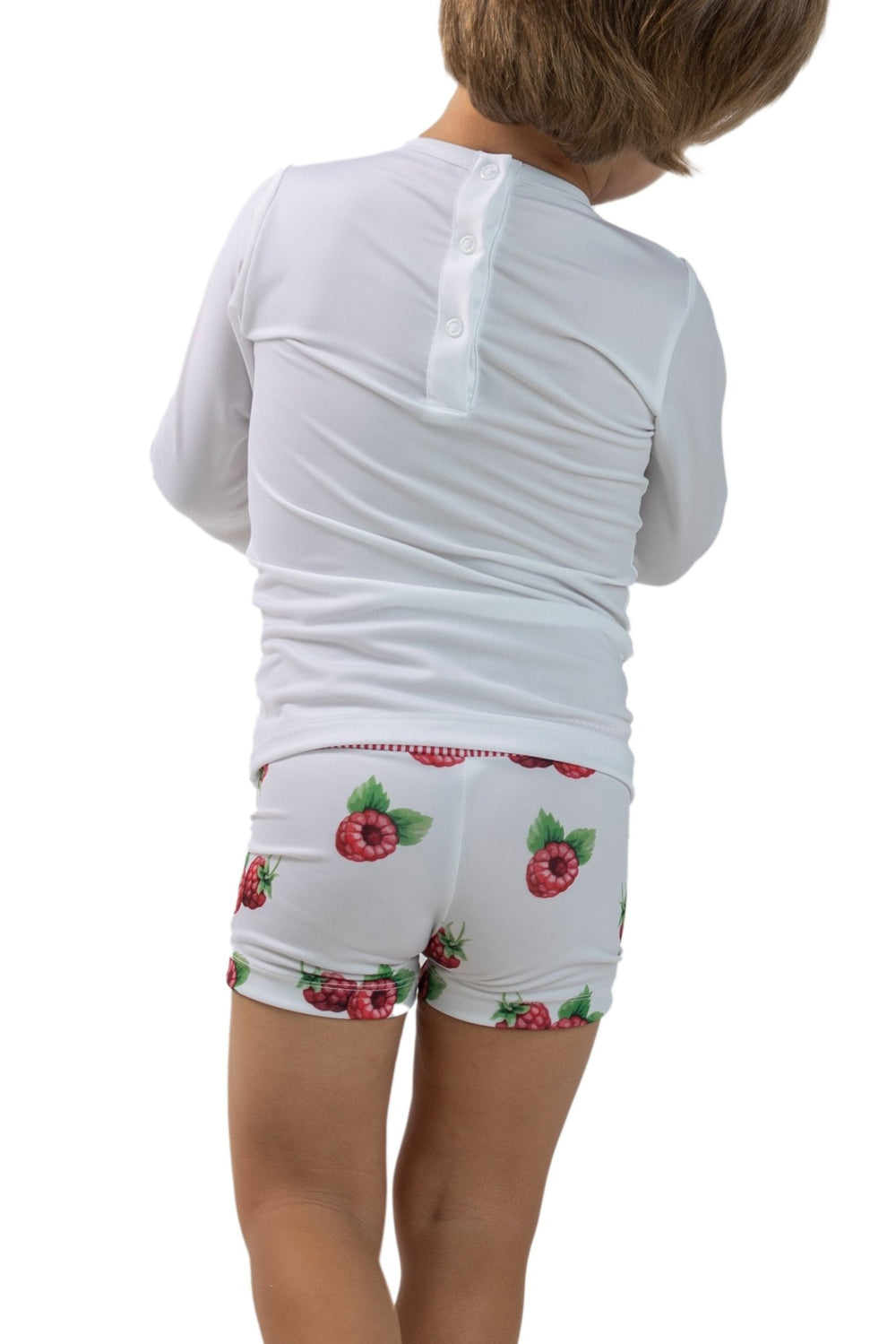 Meia Pata RASPBERRIES Lycra Swim Top - Millie and John