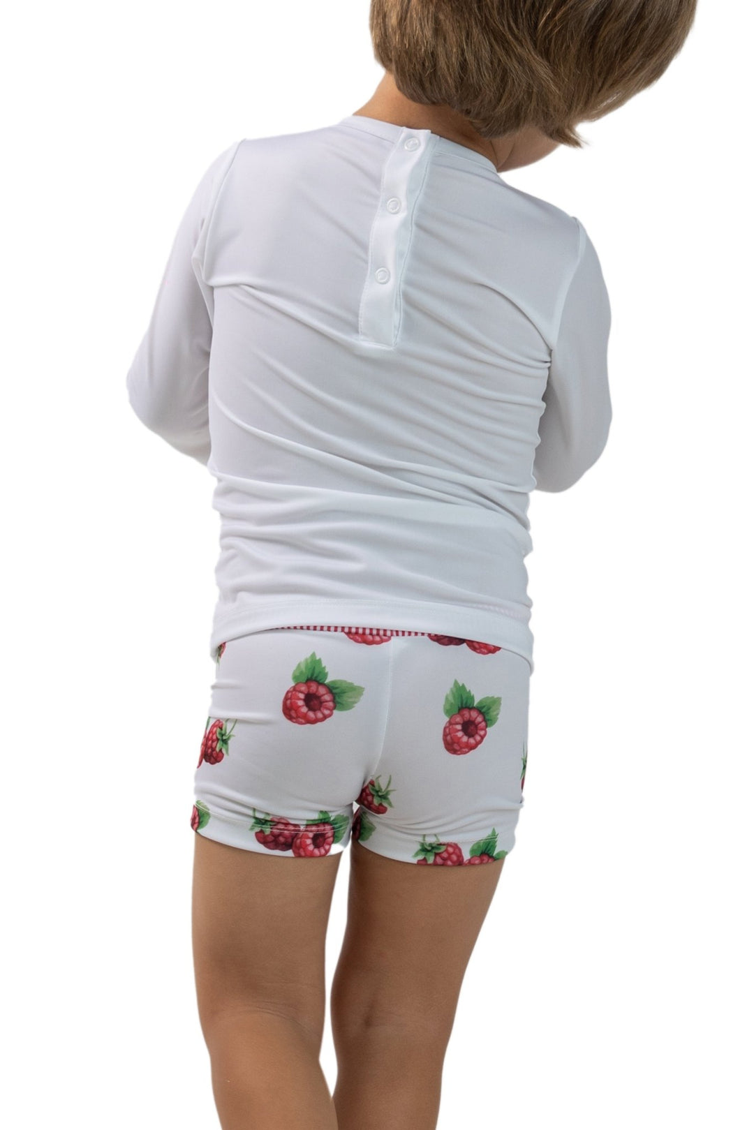 Meia Pata RASPBERRIES Lycra Swim Top - Millie and John