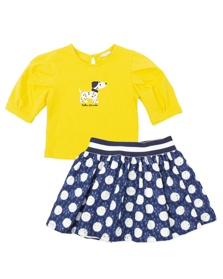 Tutto Piccolo "Milan" Yellow Dalmatian Top & Skirt | Millie and John