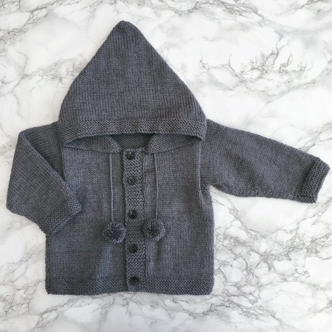 Millie and John Bespoke Bespoke Dark Grey Pom Pom Hoodie - Millie and John