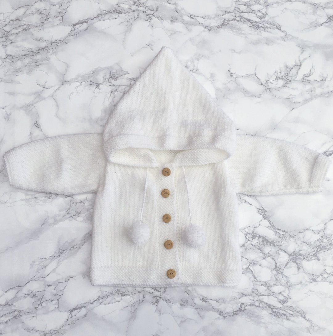Millie and John Bespoke Bespoke White Pom Pom Hoodie - Millie and John