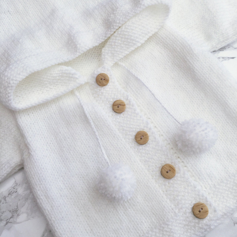 Millie and John Bespoke Bespoke White Pom Pom Hoodie - Millie and John