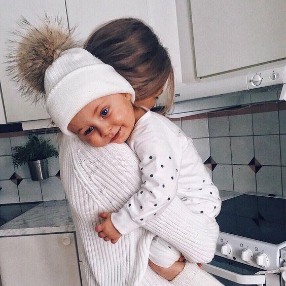 Millie and John Ribbed Brown Faux Fur Pom Pom Hat - Millie and John