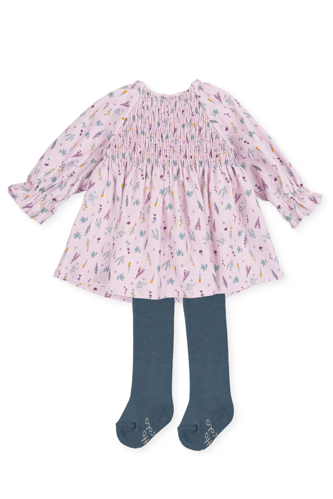 Tutto Piccolo "Nancy" Lilac Floral Dress & Tights | Millie and John