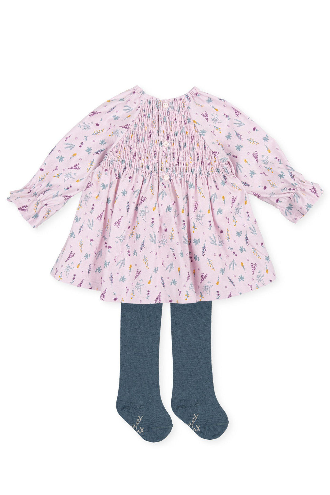 Tutto Piccolo "Nancy" Lilac Floral Dress & Tights | Millie and John