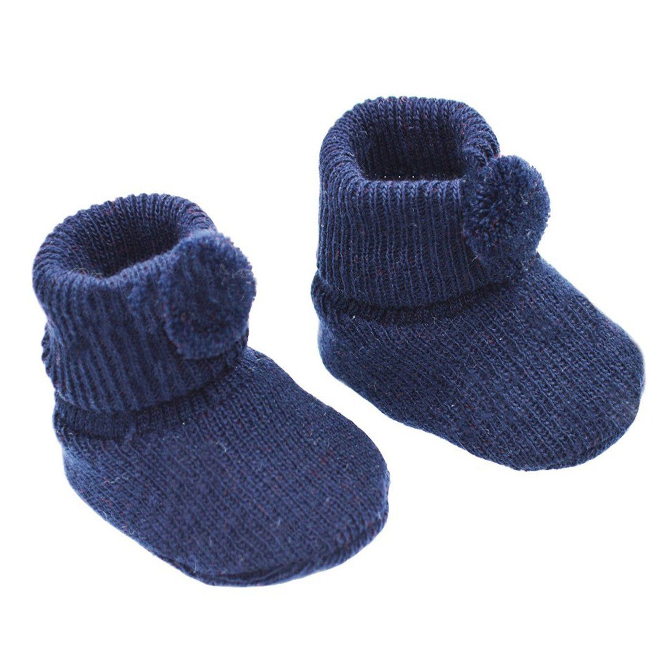 Pom pom baby booties hotsell