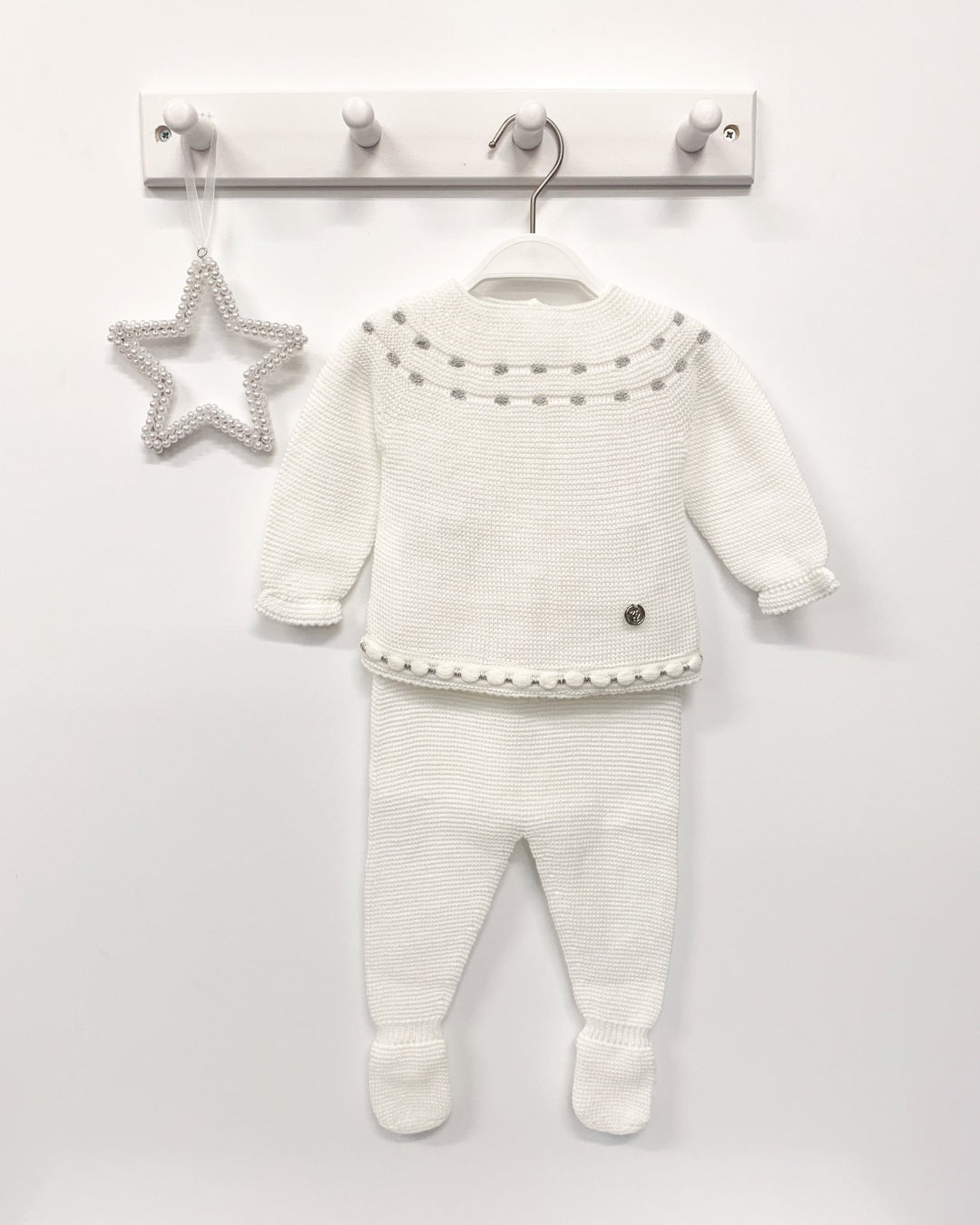 Nico Dingo Ivory & Silver Knitted Top and Leggings - Millie and John