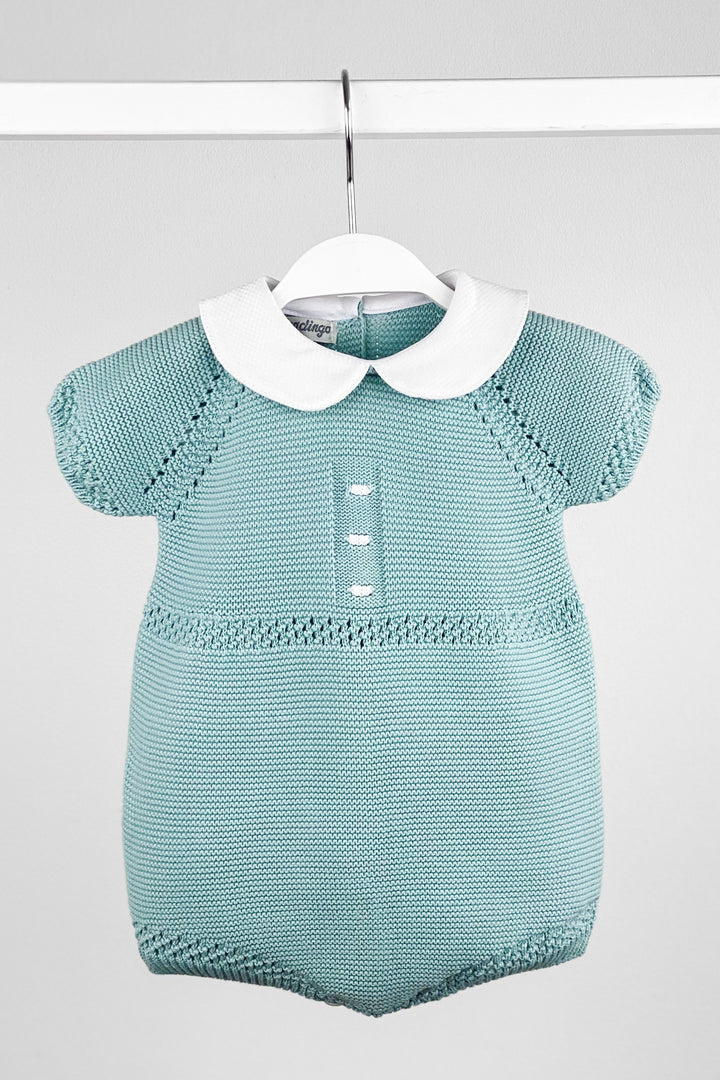 Nico Dingo "Nolan" Duck Egg Knit Romper | Millie and John