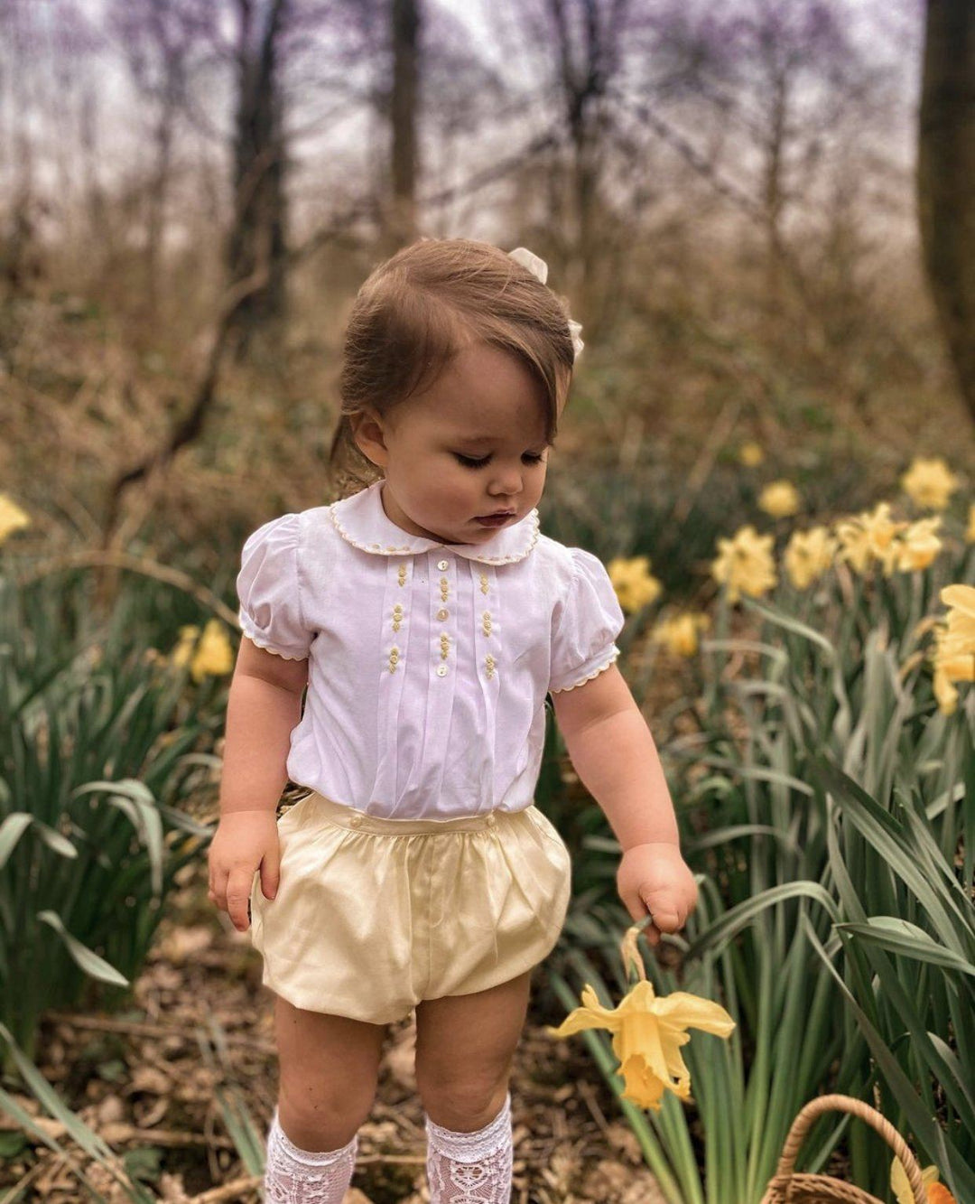 Sarah Louise "Paisley" Lemon Embroidered Blouse & Bloomers | Millie and John