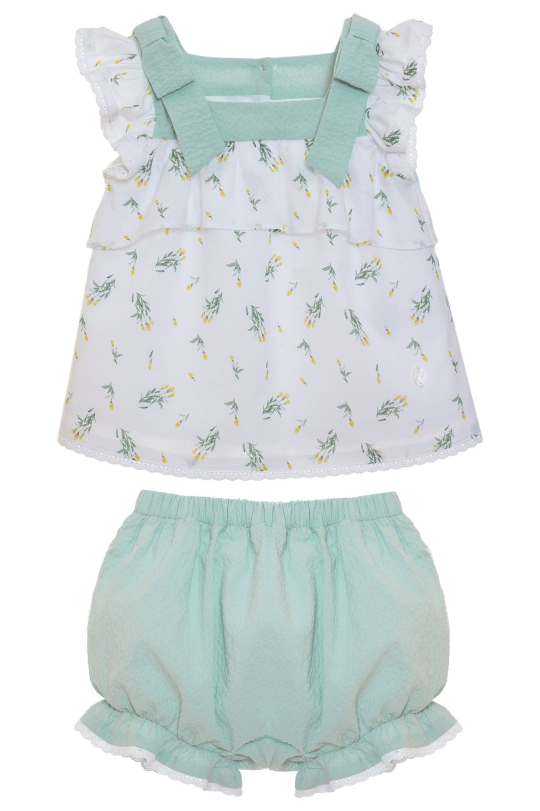 Patachou "Marni" Sage Green Floral Blouse & Bloomers - Millie and John