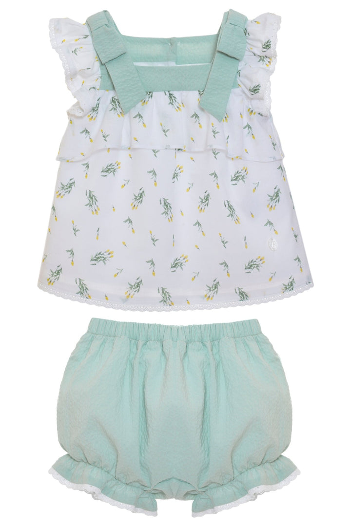 Patachou "Marni" Sage Green Floral Blouse & Bloomers - Millie and John