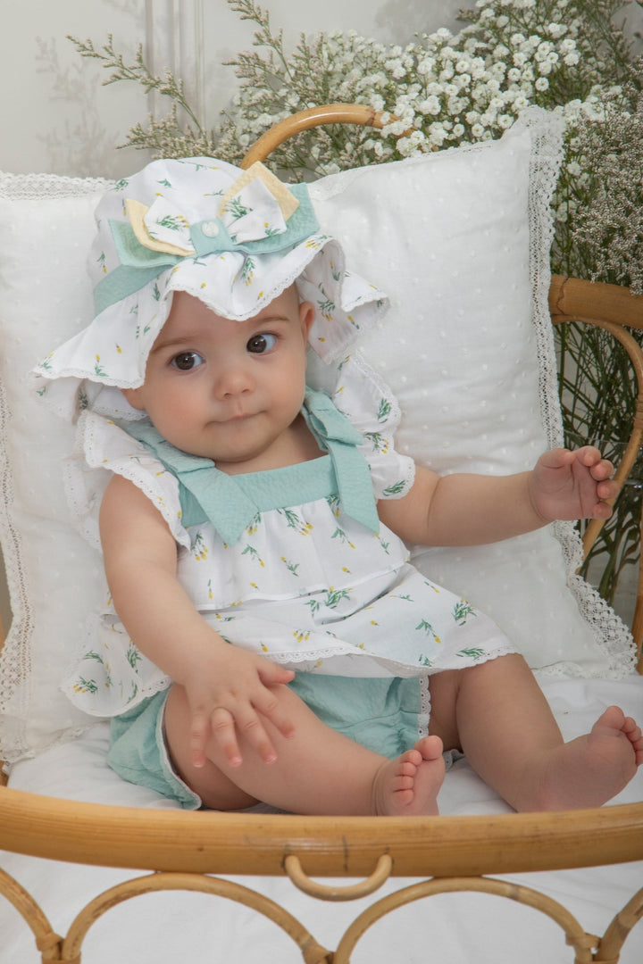 Patachou "Marni" Sage Green Floral Blouse & Bloomers - Millie and John