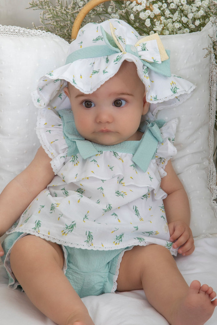 Patachou "Marni" Sage Green Floral Blouse & Bloomers - Millie and John