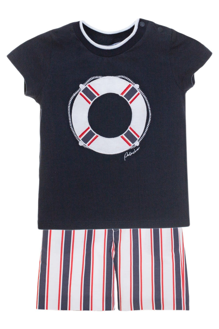 Patachou "Preston" Navy T-Shirt & Striped Shorts - Millie and John