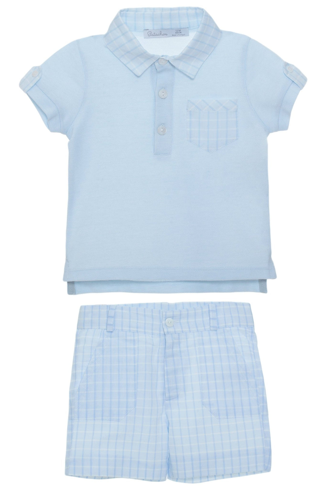 Patachou "Travis" Blue Polo Shirt & Shorts - Millie and John