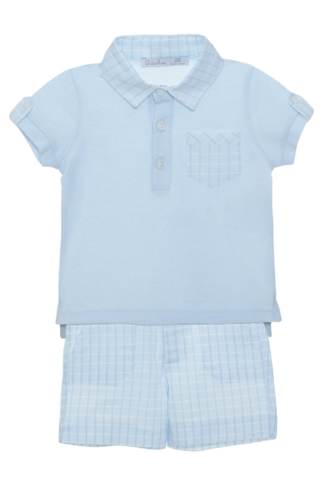 Patachou "Travis" Blue Polo Shirt & Shorts - Millie and John