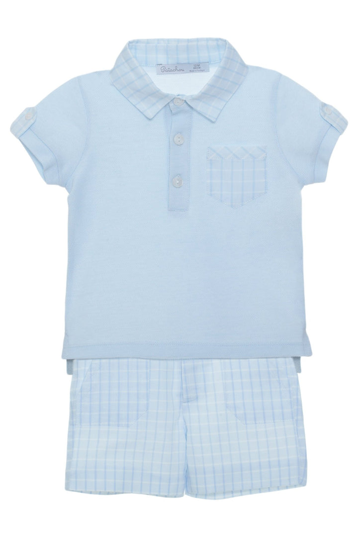 Patachou "Travis" Blue Polo Shirt & Shorts - Millie and John