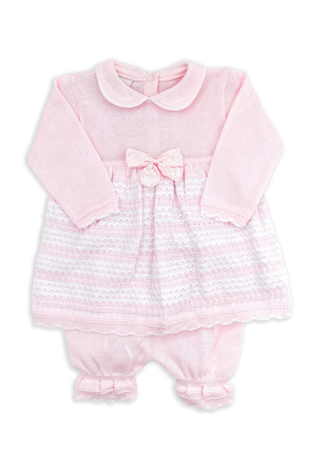 Pretty Originals "Paula" Pink Knitted Dress & Bloomers | Millie and John