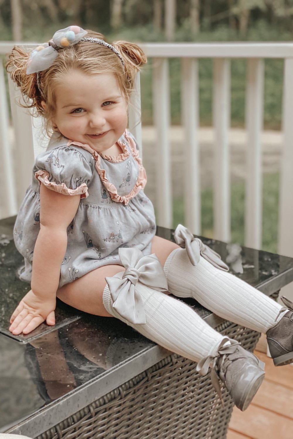 Petite Maison "Abigail" Satin Bow Socks - Millie and John