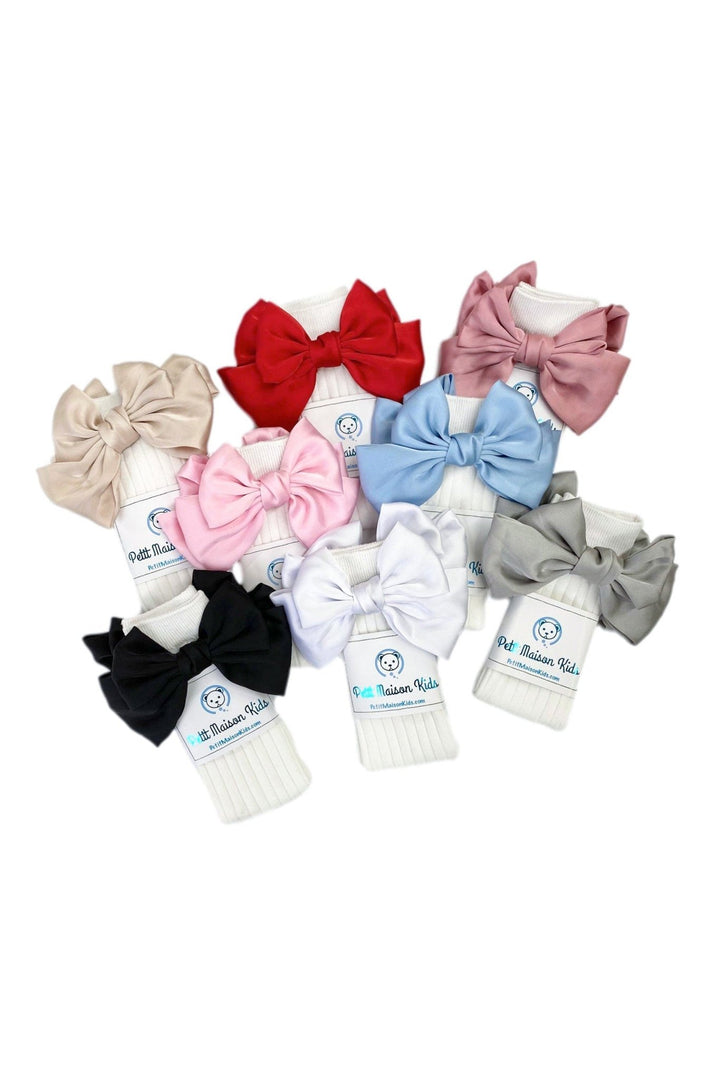 Petite Maison "Abigail" Satin Bow Socks - Millie and John