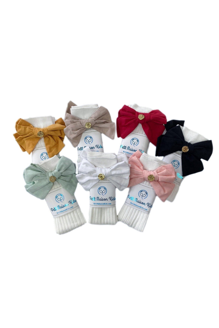 Petite Maison "Emma" Linen Bow Socks - Millie and John