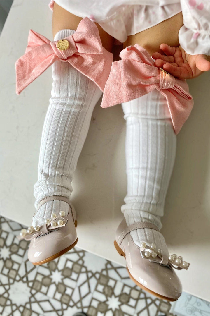 Petite Maison "Emma" Linen Bow Socks - Millie and John