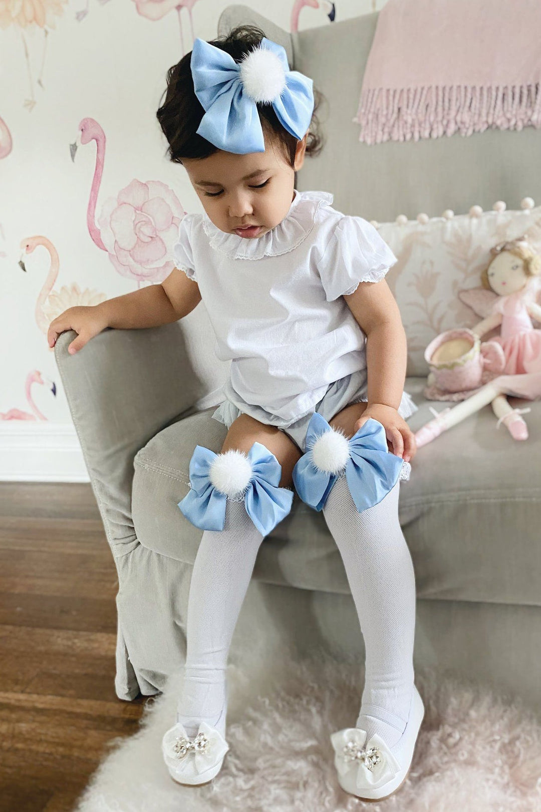 Petite Maison "Lana" Pom Pom Hair Bow - Millie and John