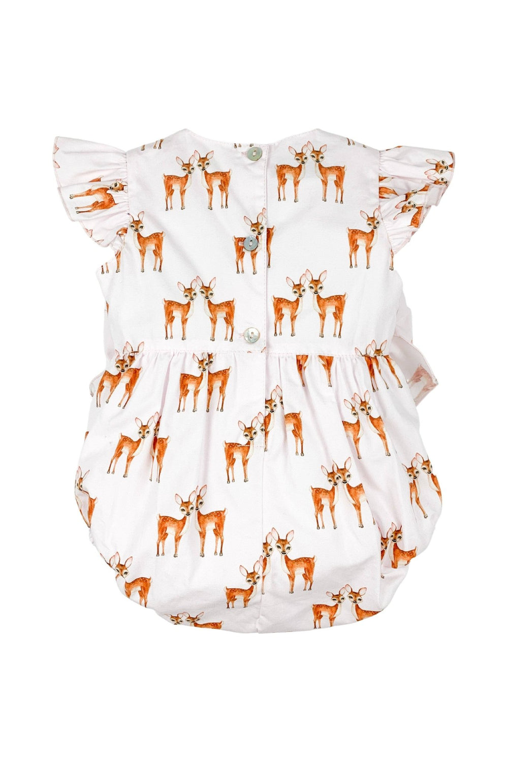 Phi "Bambi" Pink Deer Print Romper - Millie and John
