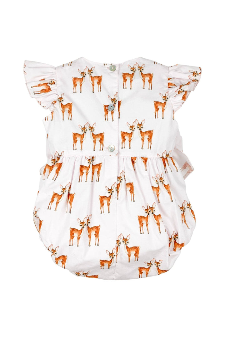 Phi "Bambi" Pink Deer Print Romper - Millie and John