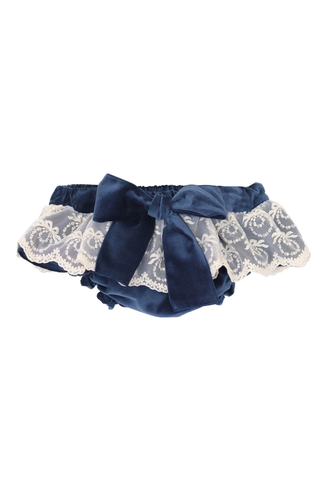 Phi "Margot" Midnight Blue Velvet Lace Bloomers - Millie and John