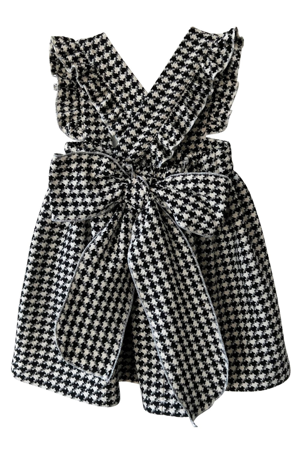 Phi "Prue" Black & White Houndstooth Pinafore Dress - Millie and John