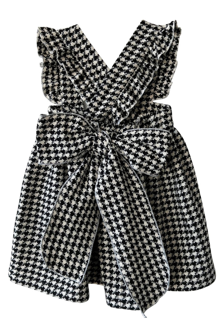 Phi "Prue" Black & White Houndstooth Pinafore Dress - Millie and John