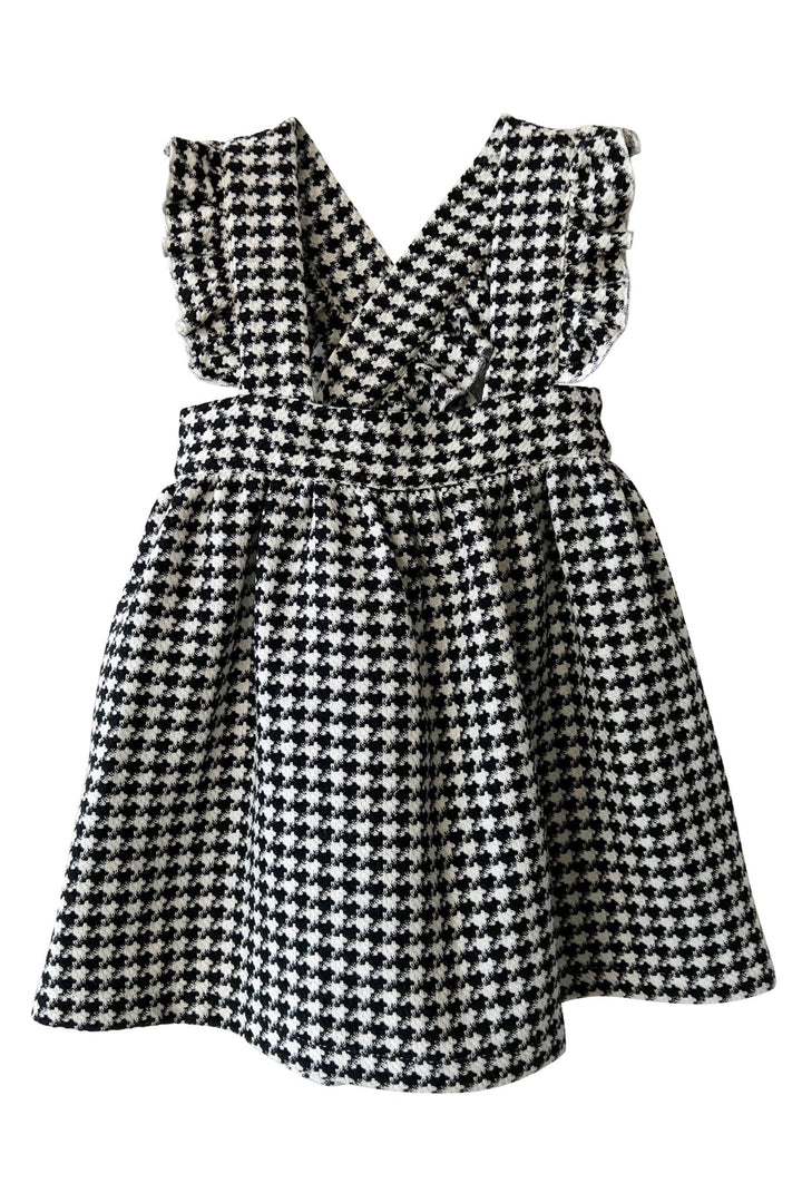 Phi "Prue" Black & White Houndstooth Pinafore Dress - Millie and John